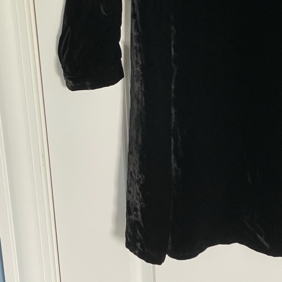 New! Eileen Fisher Velvet Silk Crewneck Long Sleeve Shift Dress 35773 - Picture 8 of 11